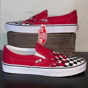 VANS Classic Slip On Flames Red Men’s Size 13